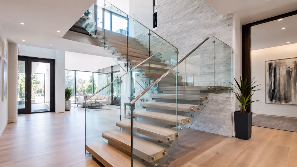 Glass railing thickness for safe stair and balcony design