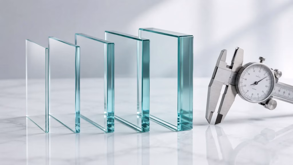 Glass thickness guide for custom glass panels