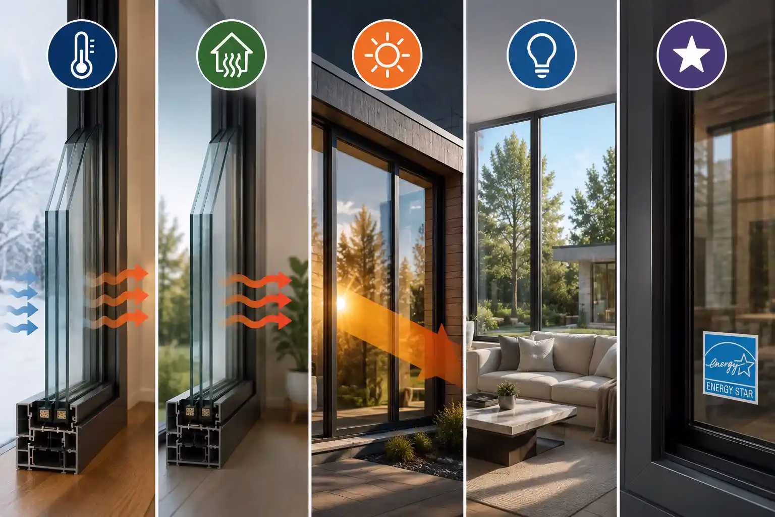 Window performance ratings comparison for U-value SHGC and Energy Rating