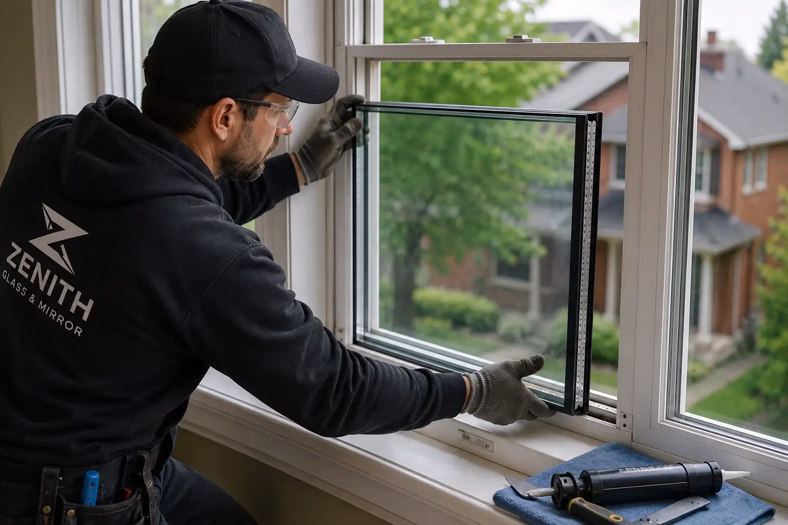 Glass-only window replacement using an existing window frame