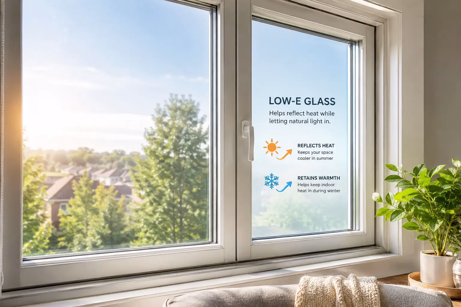 Low-E glass window helping improve comfort and energy performance