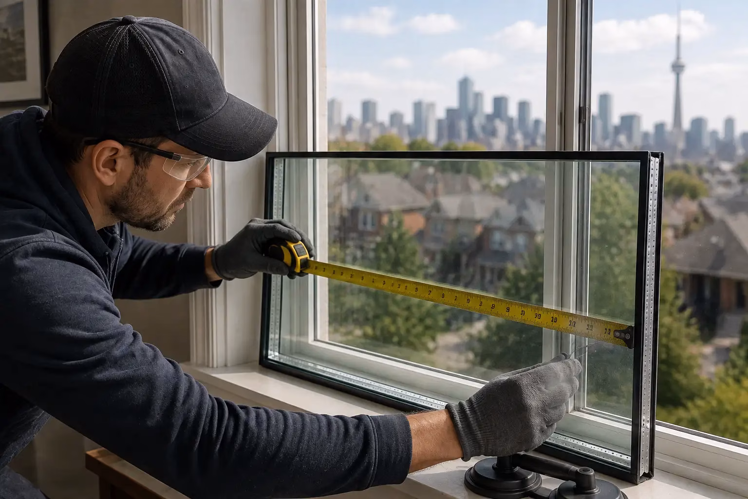 Window glass replacement cost planning for a Toronto home with damaged double-pane glass