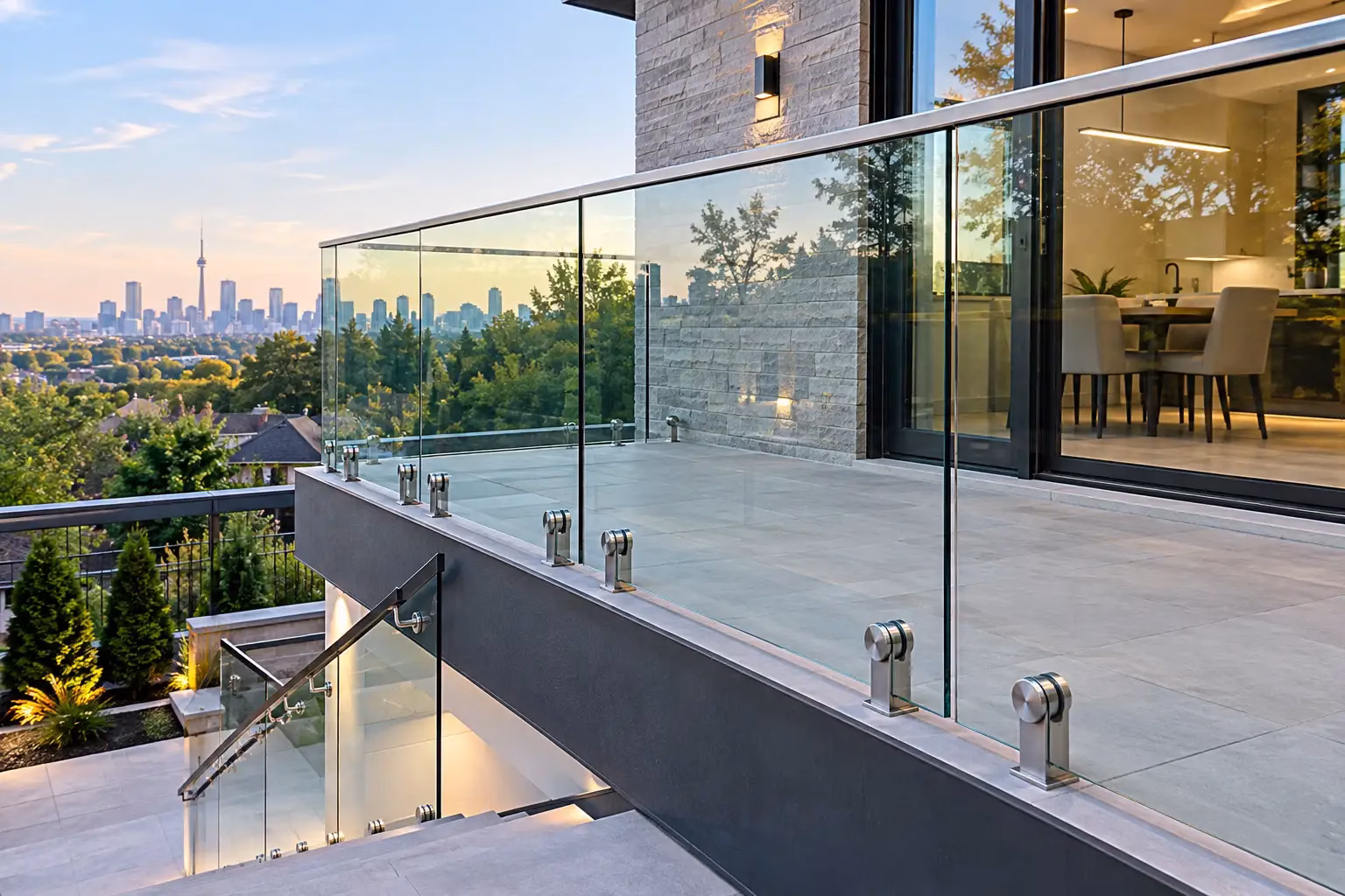 Glass railing code Ontario guide for a modern residential glass guard